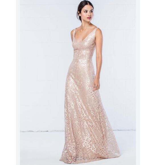 WTOO Walters Rue BRIDESMAIDS 350 sexy sleeveless deep V maxi dress size 2 - Picture 1 of 16